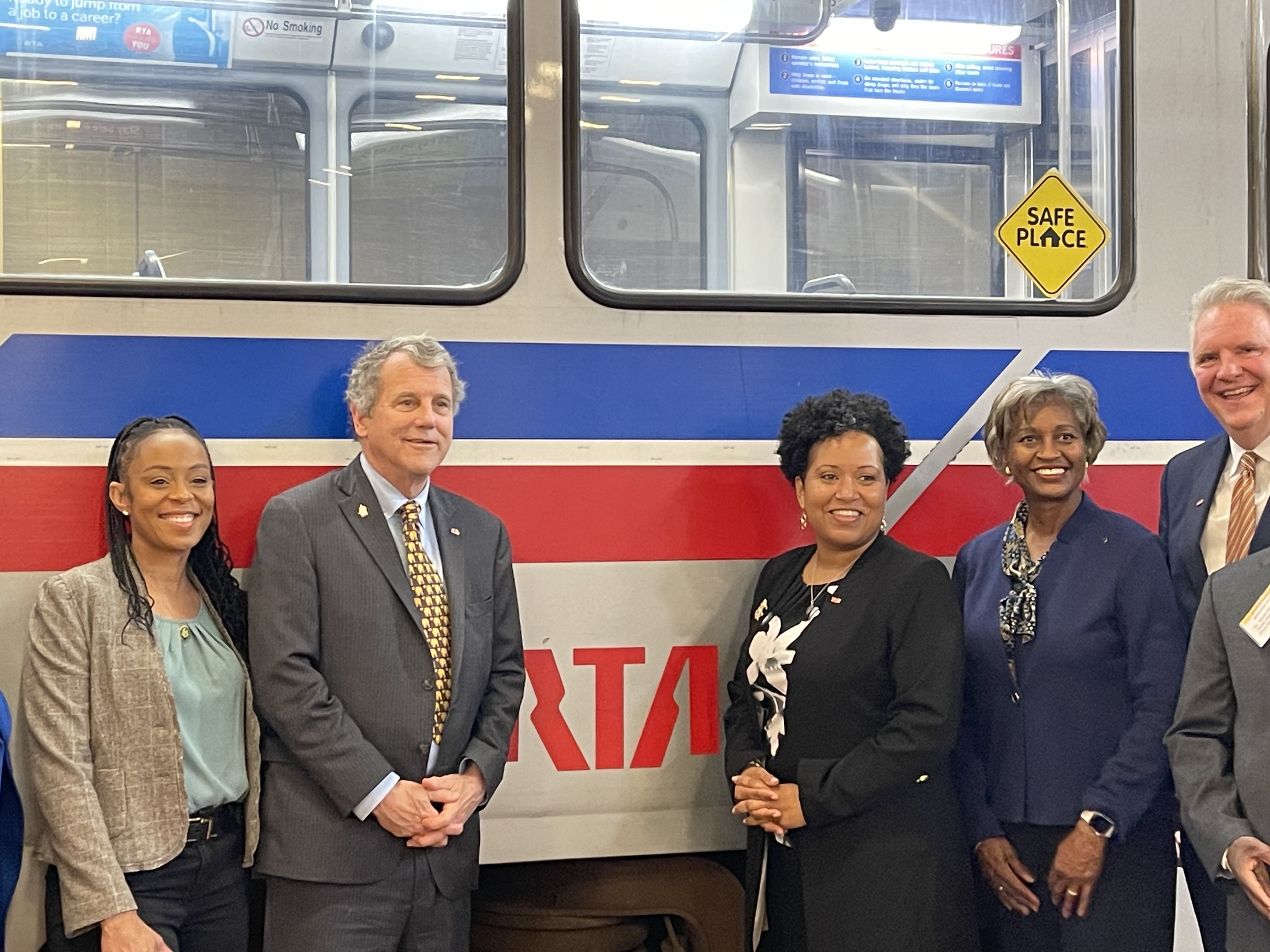 Rep. Brown, Sen. Brown, Federal Transit Administrator Fernandez