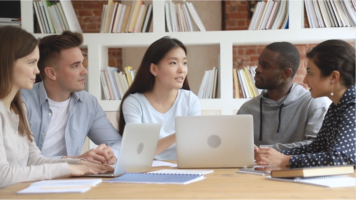 young people talking